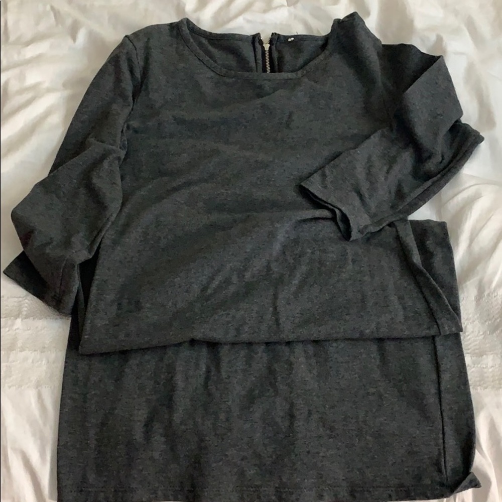 Medium Grey Bodycon Knee Lenth Dress